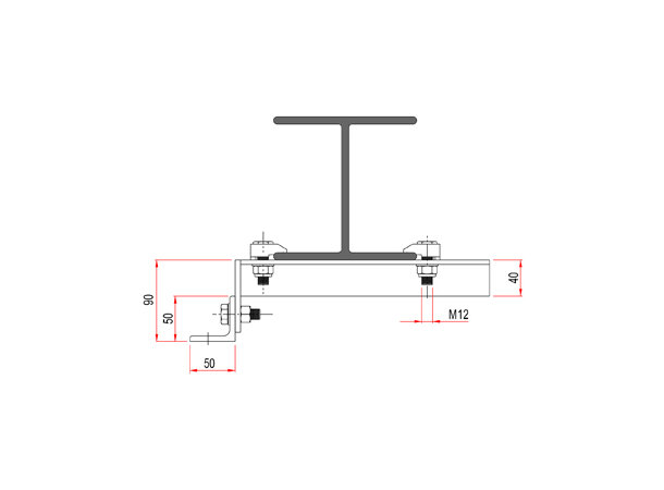 Doughty Girder Clamp with End Bracket 180mm-280mm (60kg SWL)